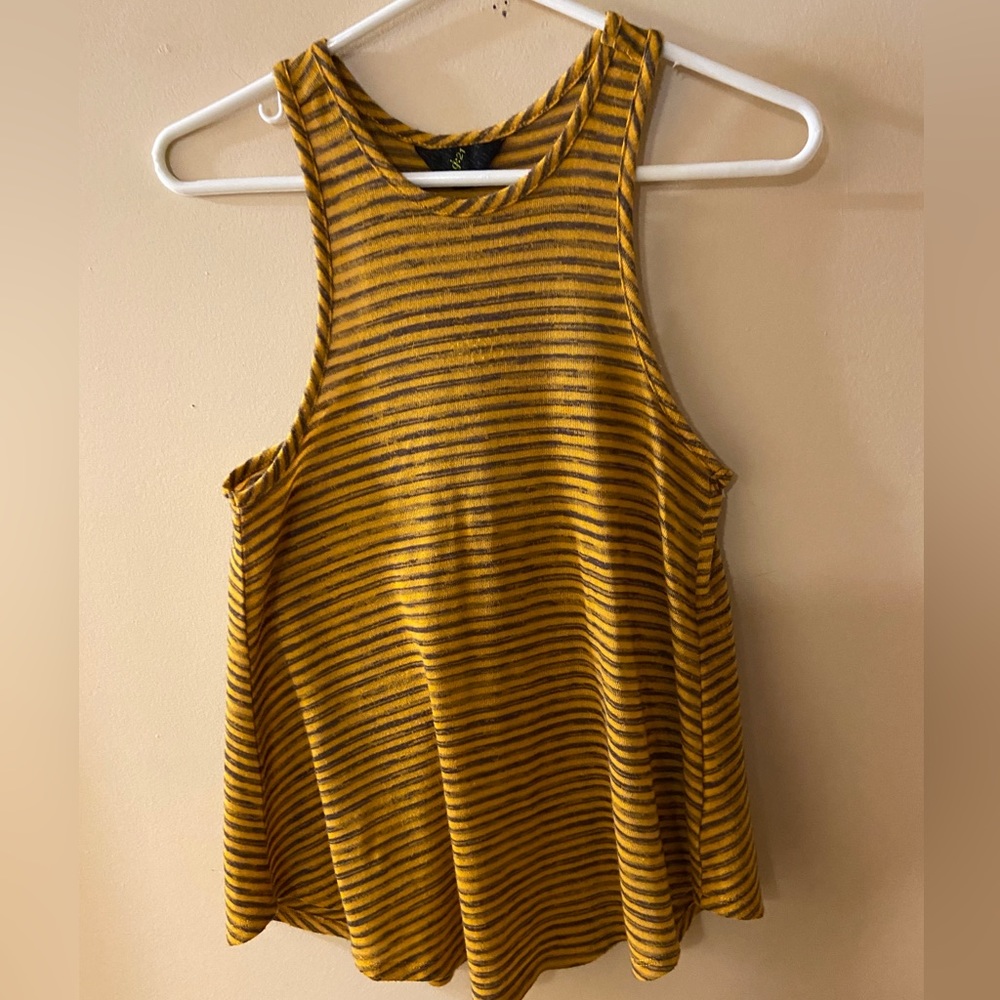 G-21 yellow & black striped baby doll tank top size medium